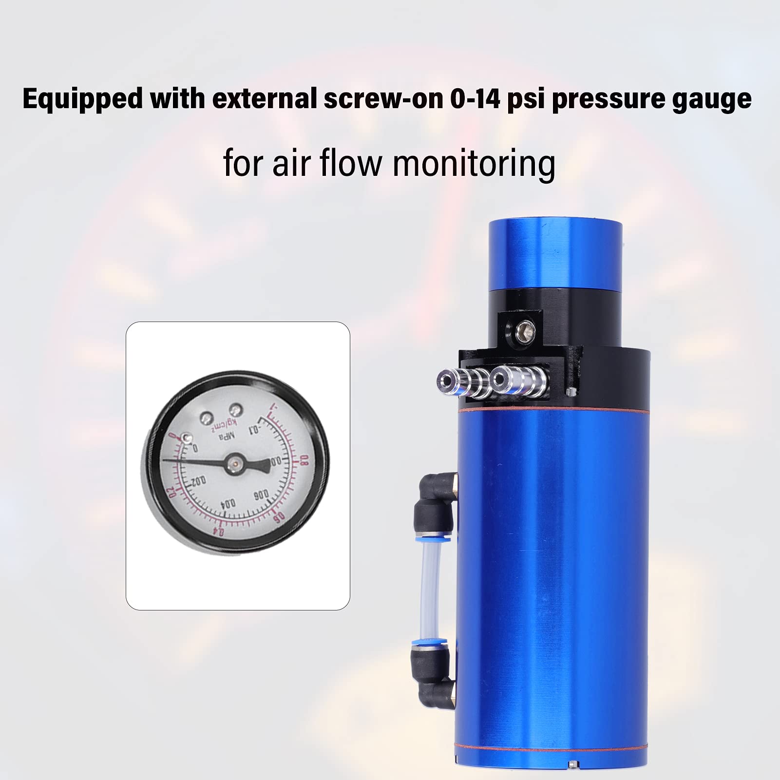Universal Engine Oil Catch Can Tank Reservoir z 0–14 PSI Manometrów ciśnienia dla SUV -a -SUV Upgrade Aluminium Construct (Niebieski)