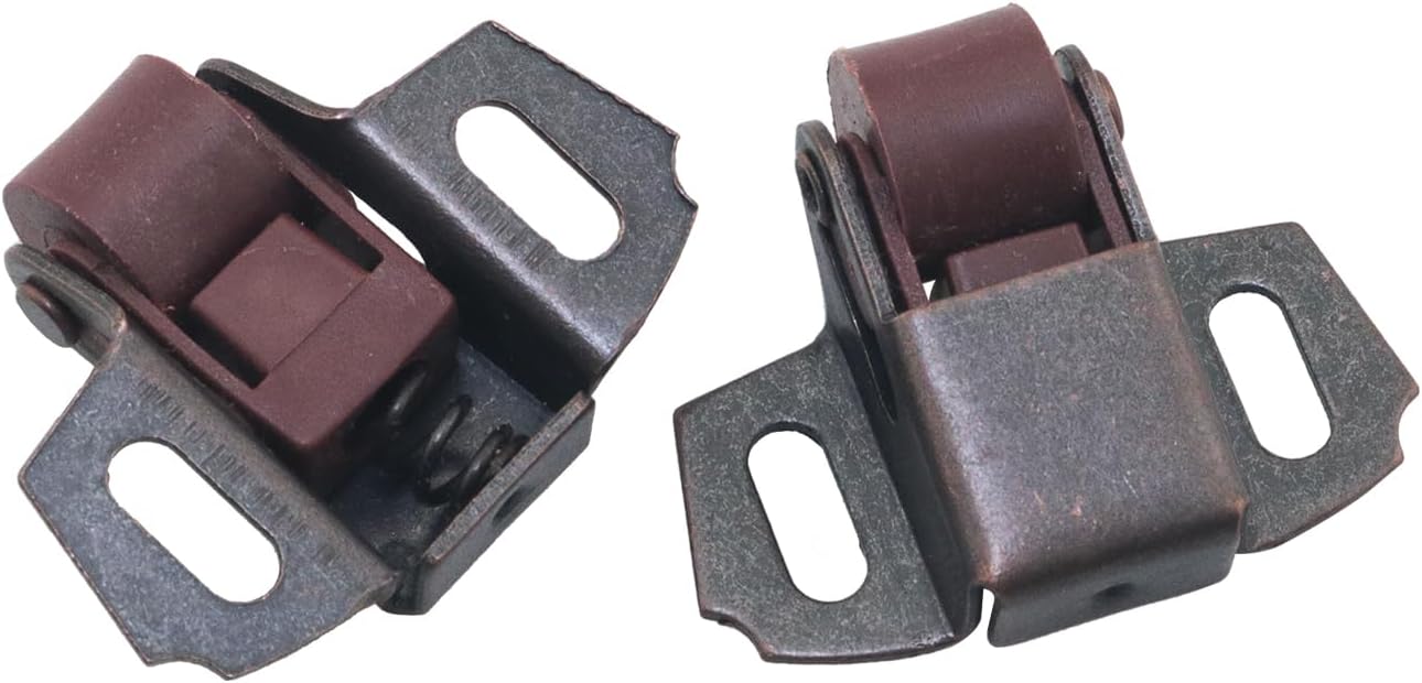 4PCS Furniture Hardware Fittings Roller Bumper Ball Door Buckle Red Antique Single Wheel Door Clip Buckle with Screws 5pcs for Cabinet Wardrobe Door Roller Door Latch image 4