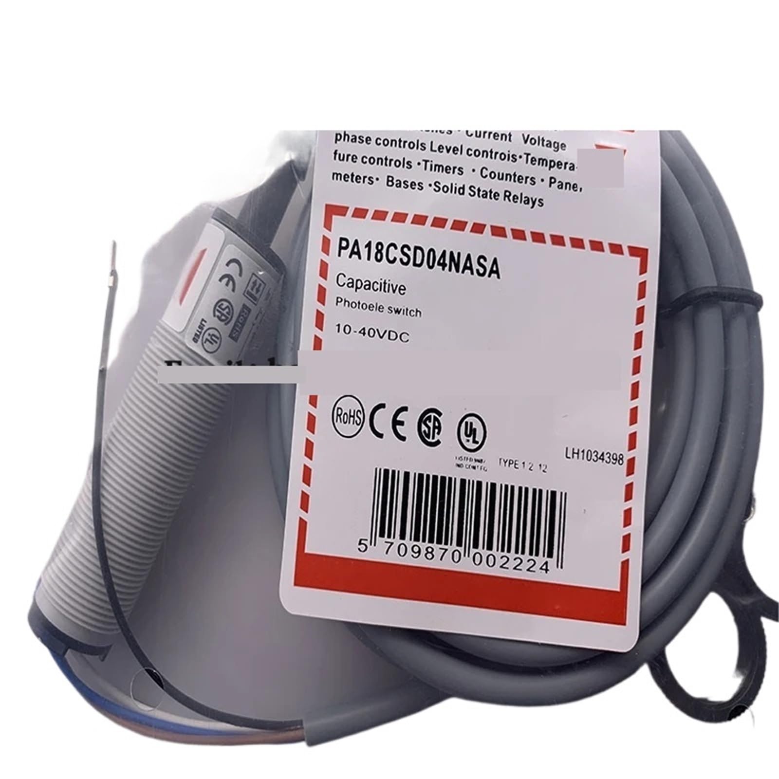 Capteur PA18CAD10PASA photoélectrique cylindrique M18 pour détection industrielle Carlo Gavazzi
