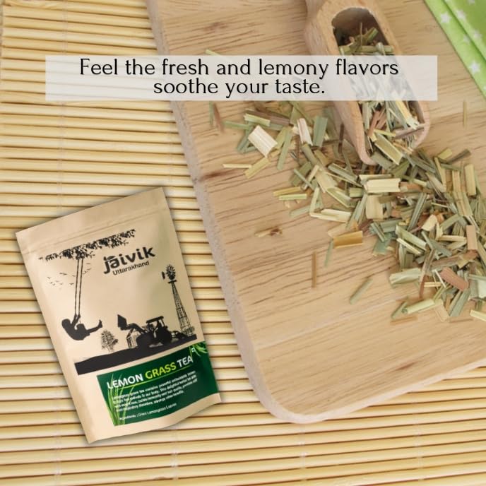 Image of Jaivik Uttarakhand- Lemongrass Tea, Rose Petals (100g each), Unique Blend Crafted Loose Leaf For Chai Lovers Across India, Combo (Pack Of 2)