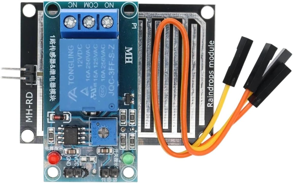 Rain Water Detector Seins0r Module + DC 5V 12V Relay Control Module Rain Detector Seins0r Water Raindrops Detection Module for Artduino Robot Kit New 2026 High for Reliable Electronic Component