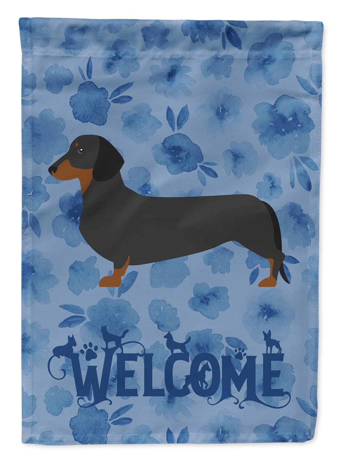 Dachshund Welcome Flag grand drapeau de maison multicolore en tissu extérieur Caroline's Treasures