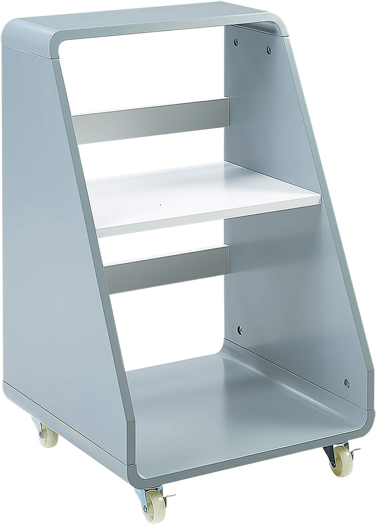 Versanora Space Saver Modern & Stylish Wheeled Pulire Storage Cart-Grey/White