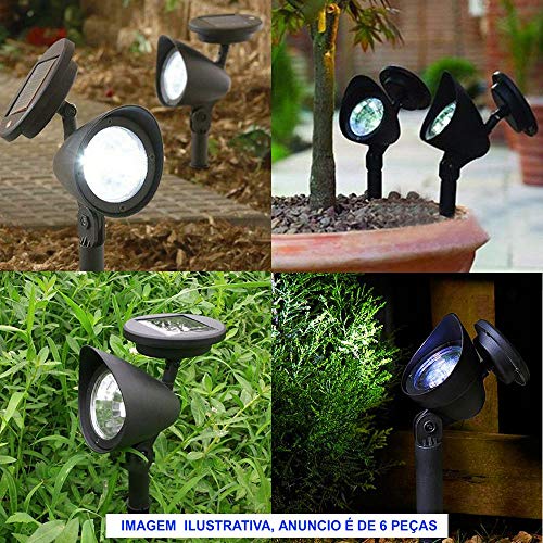Luminária Solar Jardim PVC Rígido Spot 3 leds 6 peça CBRN13104