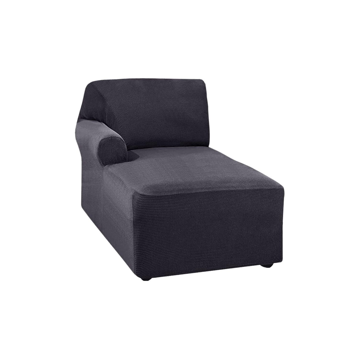 Funda elástica para sofá Chaise Lounge en Forma de L protector gris lavable izquierdo