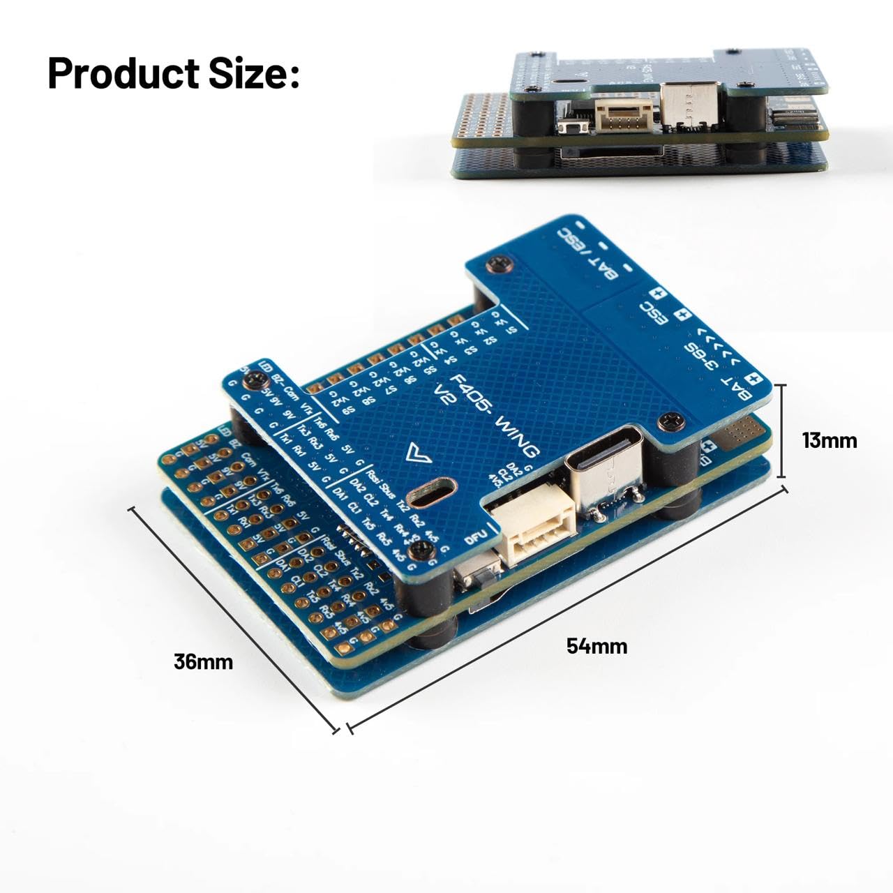 Controlador de Vuelo F405 para ala Fija con Módulo GPS – Compatible INAV y ArduPilot