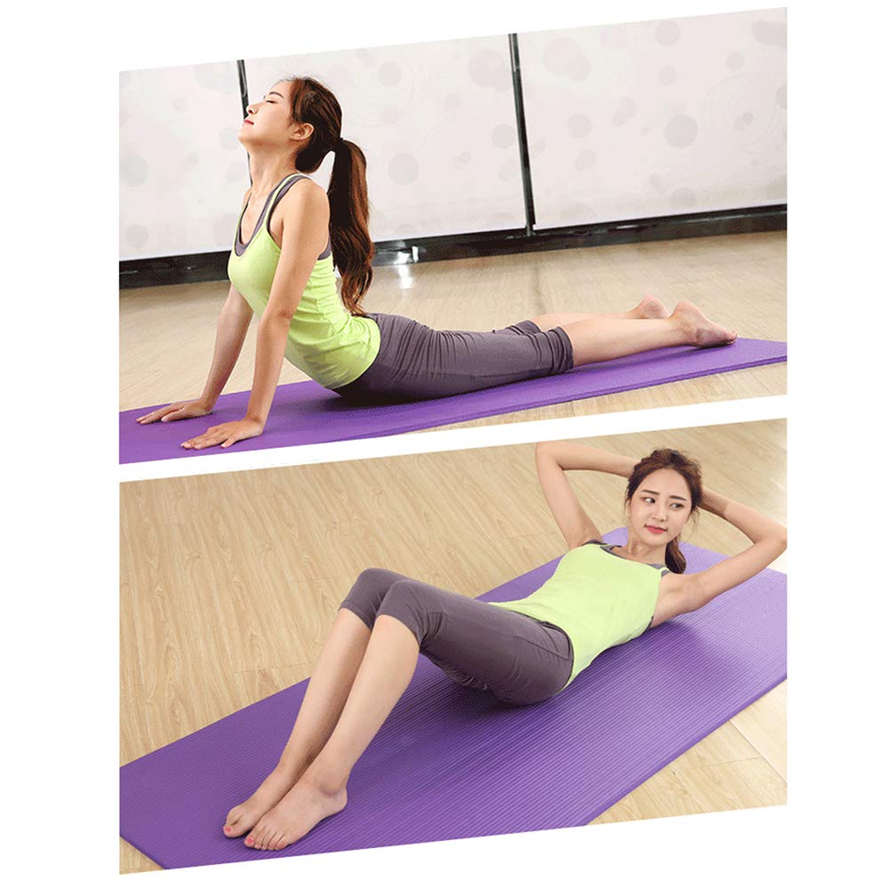 Tappetino da yoga antiscivolo, 10 mm di spessore, con fascia portaoggetti e borsa a rete, per amanti, donne incinte, bambini, anziani, escursionisti, viaggiatori