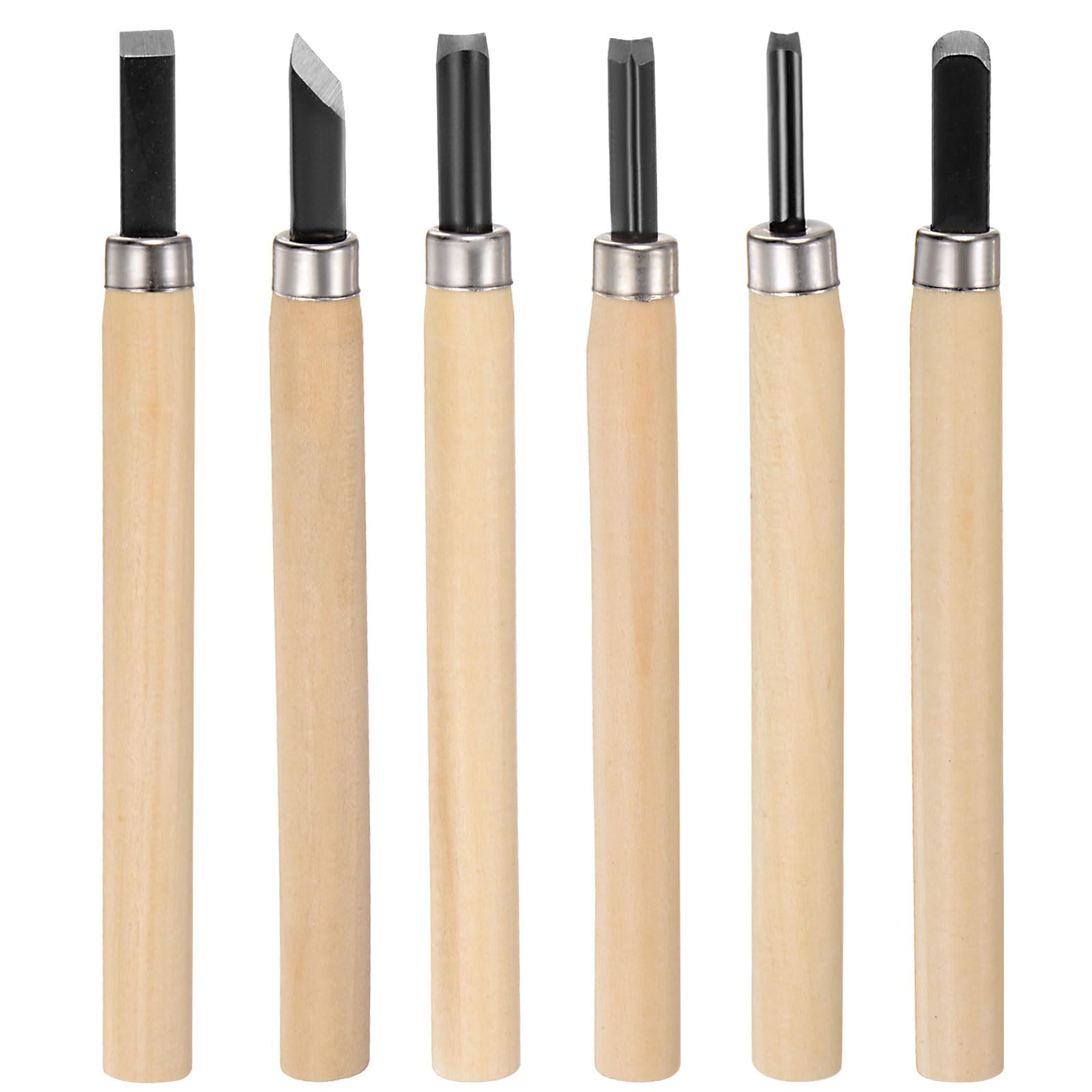 HARFINGTON 6pcs Wood Carving Knife Set Big/Mid/Small 65# Manganese Steel Hand Carving Tools Wood Chisels for Sculpting Woodworking
