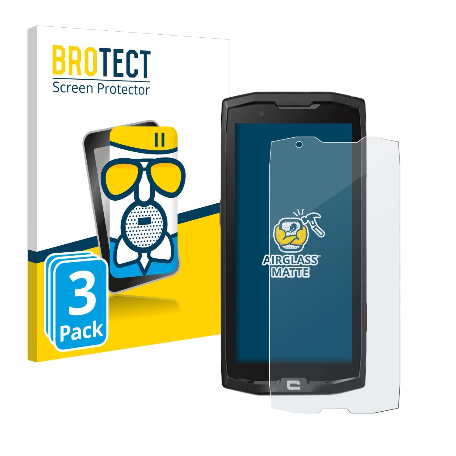 Brotect AirGlass Pellicola Protettiva In Vetro Ibrido Per Crosscall Spider X4 (3 Pezzi) - Trasparente, 9H - 5