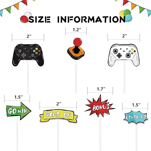 Miniatura 7 de WERNNSAI 35 piezas de decoración para tartas de videojuegos  Decoración de pastel de videojuegos para niños, decoración de tartas para niños,