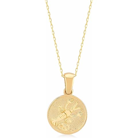 Gelin 14K Solid Gold Zodiac Sign Necklace for Women
