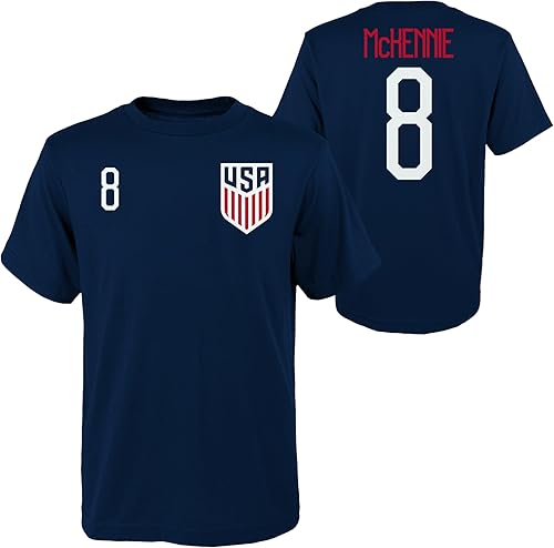 Miniatura 6 de Outerstuff International Soccer - Camiseta unisex de manga corta con nombre y número de fútbol americano para niños
