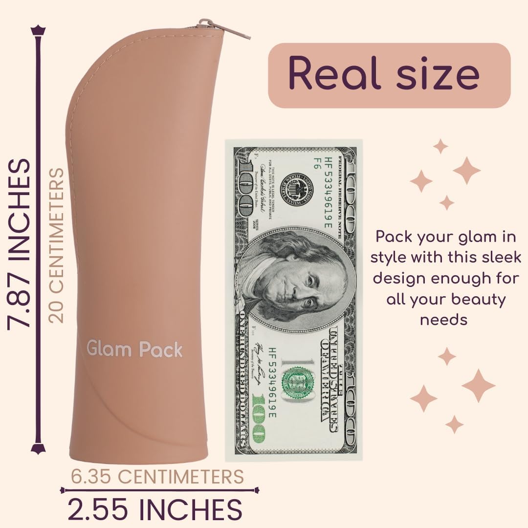 Makeup Brush Holder Silicone Makeup Brush Organizer Travel Makeup Brush Bag Make up Brush Case Small Cute Cosmetic Bag Mini Makeup Pouch