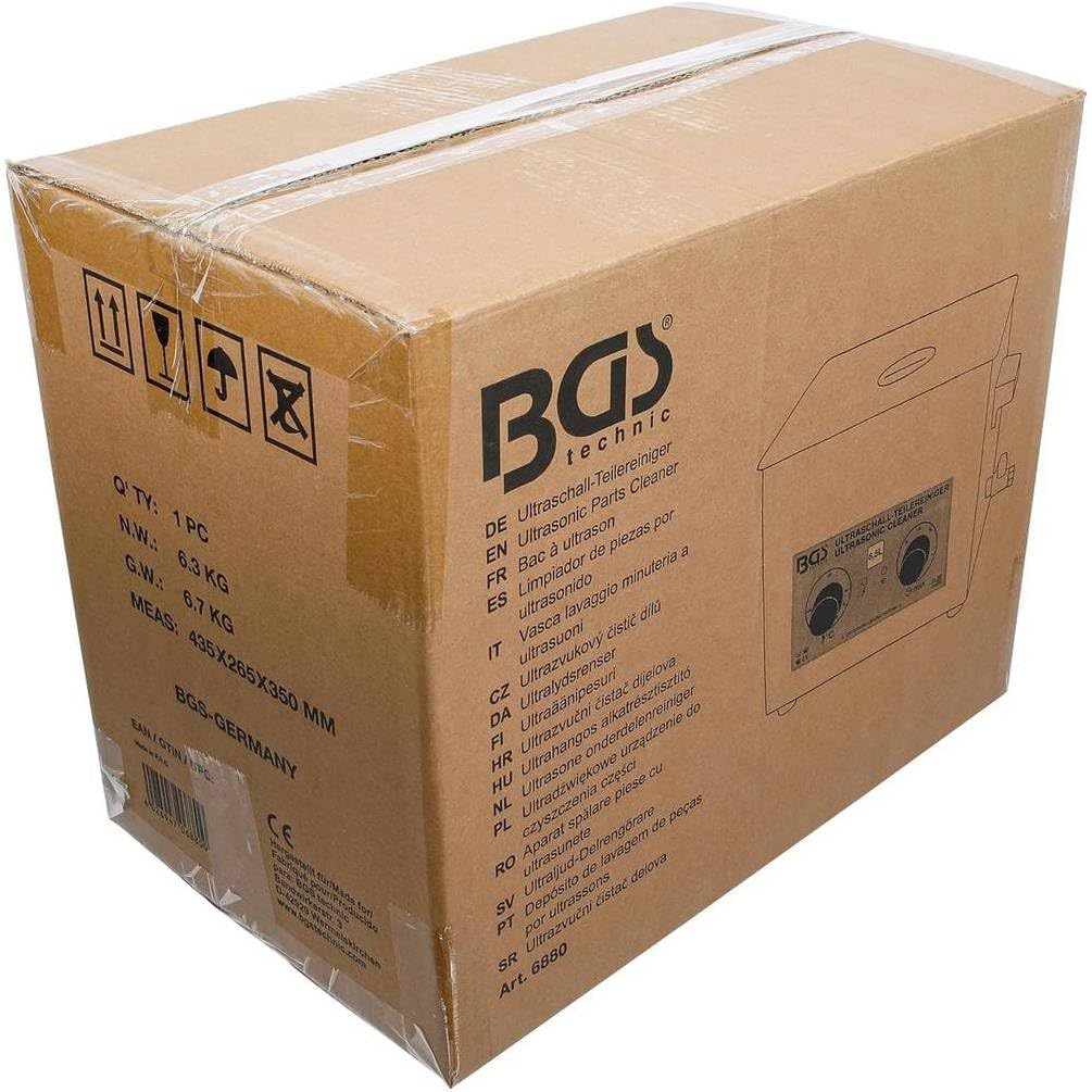 Bandeja ultrasónica de 6,5 L, limpieza precisa y eficaz - Acero, Pro - D-Work