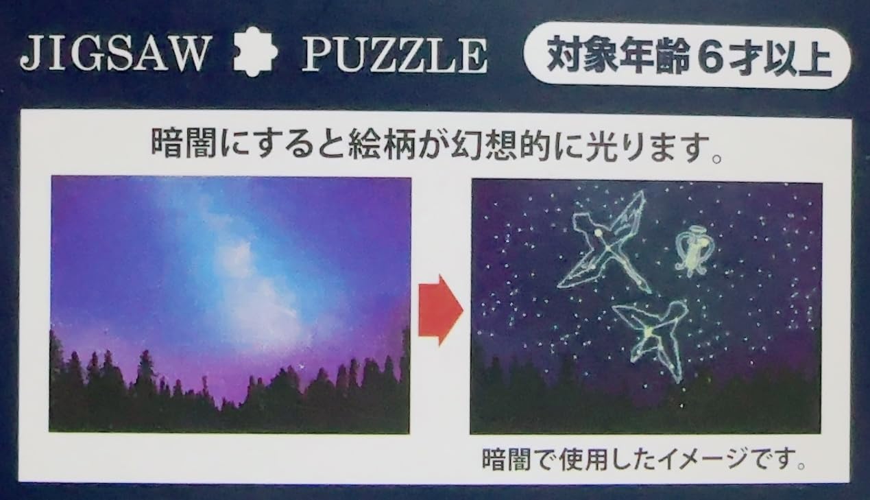Amazon | 光を蓄えて暗いところで発光する加工をしているパズルです