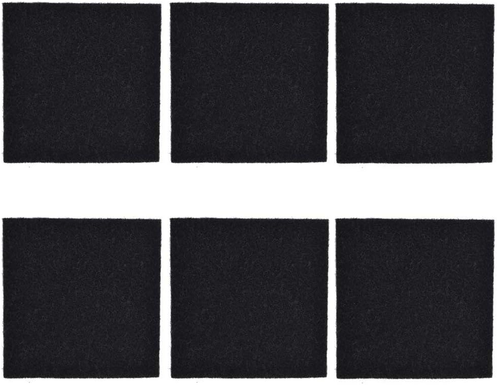 CFS – Pack of 6, Premium Universal Activated Carbon Pad for Hooded Cat Litter Boxes Replacement Filter – Fresh & Filtered Air – Carbon Air Filter Sheet – Black – 6.5" x 6"
