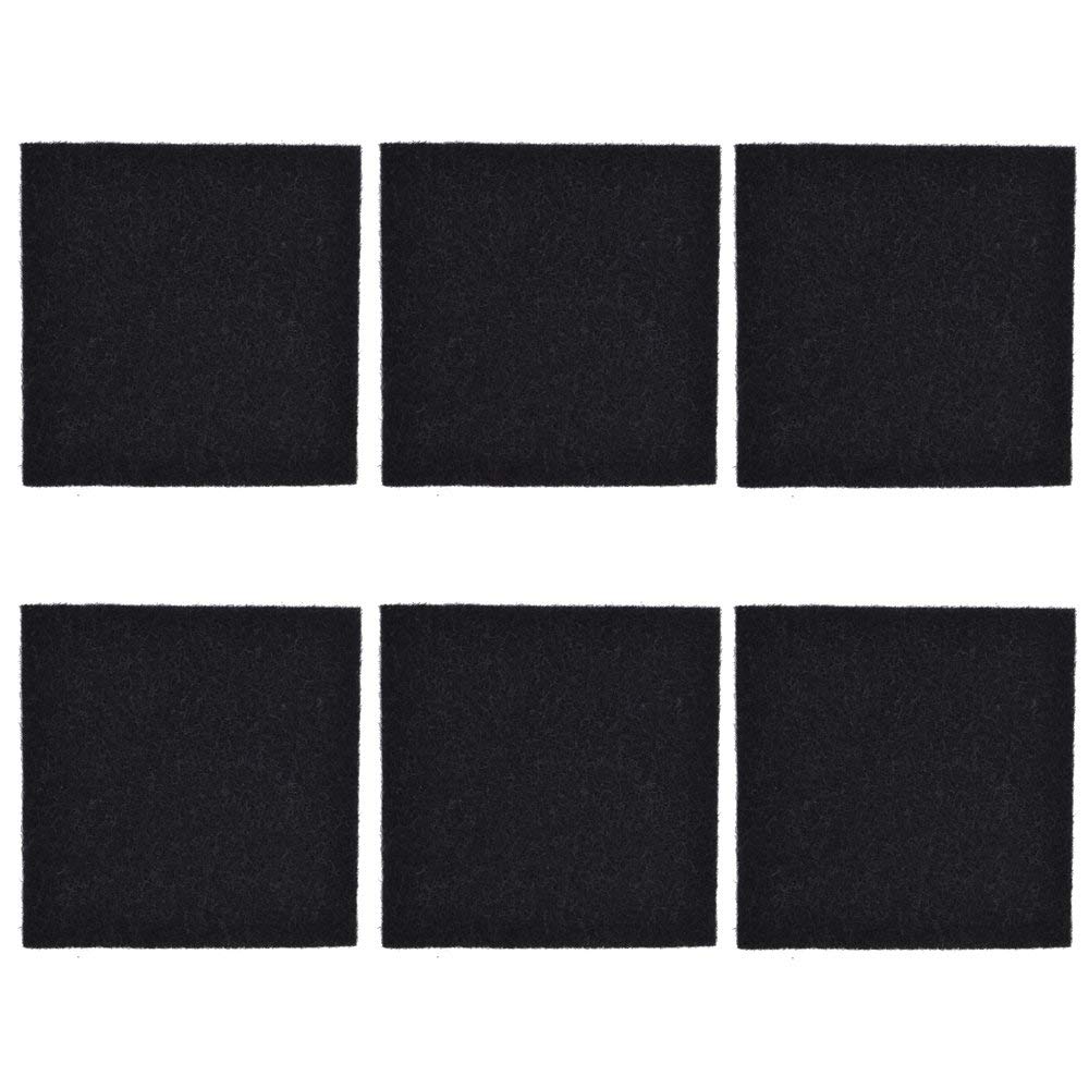 CFS – Pack of 6, Premium Universal Activated Carbon Pad for Hooded Cat Litter Boxes Replacement Filter – Fresh & Filtered Air – Carbon Air Filter Sheet – Black – 6.5" x 6"