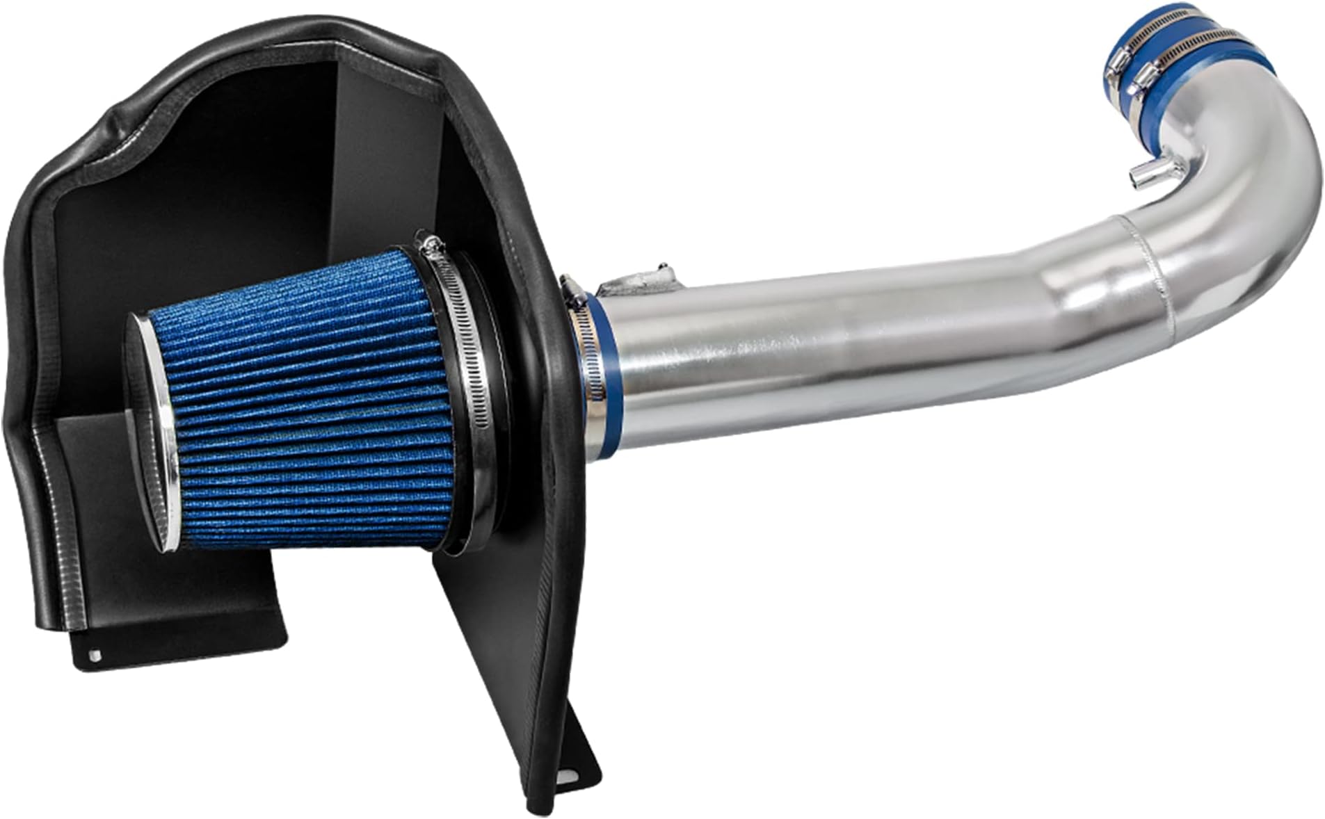 Cold Air Intake System with Heat Shield Kit + Filter Combo BLUE Compatible For 14-18 Chevy Silverado 1500 / GMC Sierra 1500 4.3L V6