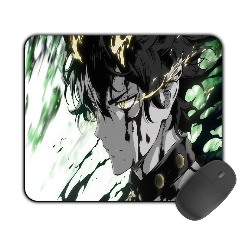 Image of Printed Design Mouse Pad Black Yuno (200MM X 240 X 3MM) Enhance Gaming and Work Performance Comfortable and Precise Non-Slip Water Proof Black Clover Mouse Pad.