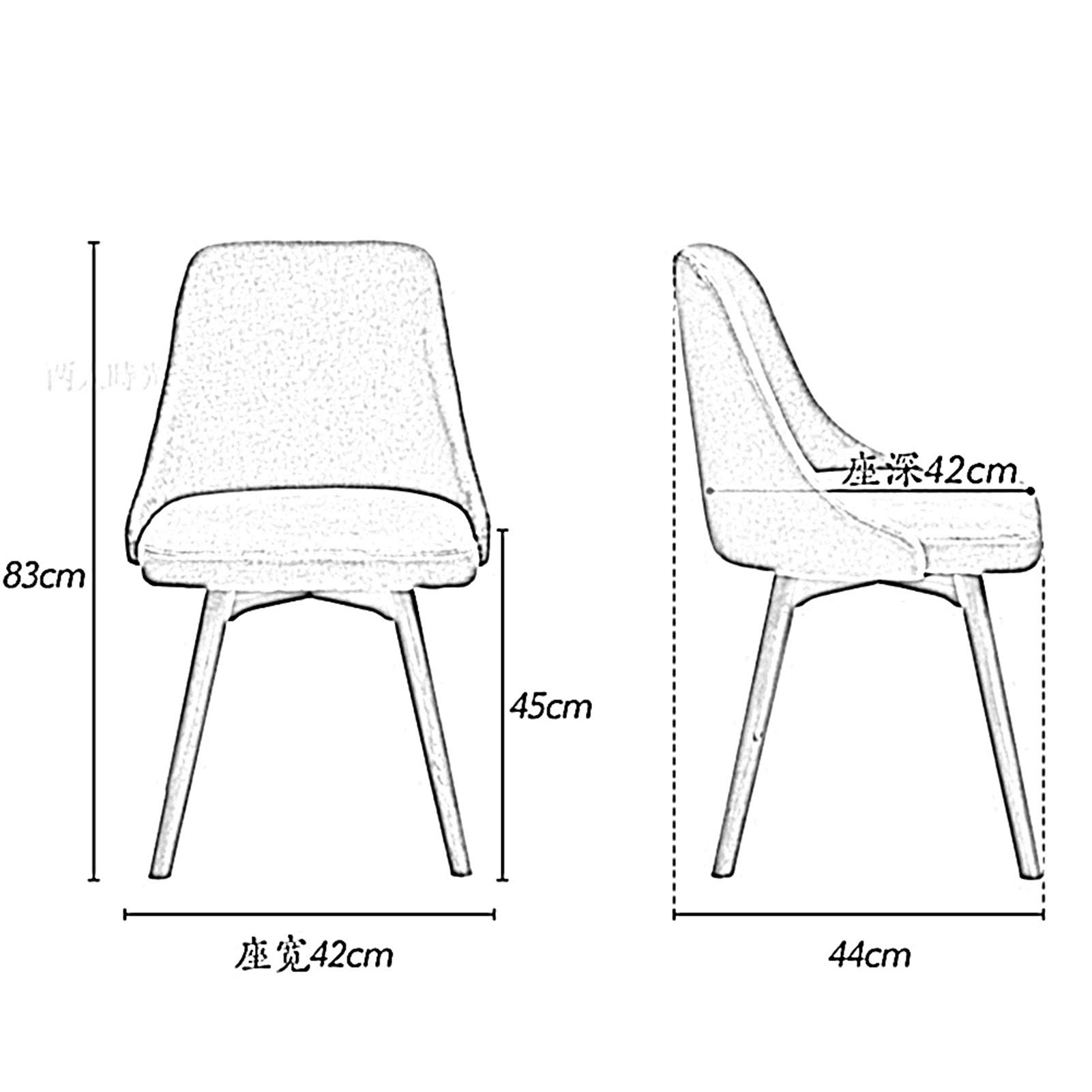 Esszimmerstühle Moderne Einfachheit Küchendinette Atmungsaktives Gewebe Hauptschreibtischstuhl Massivholzbeine Eckstühle (Color : Beige)