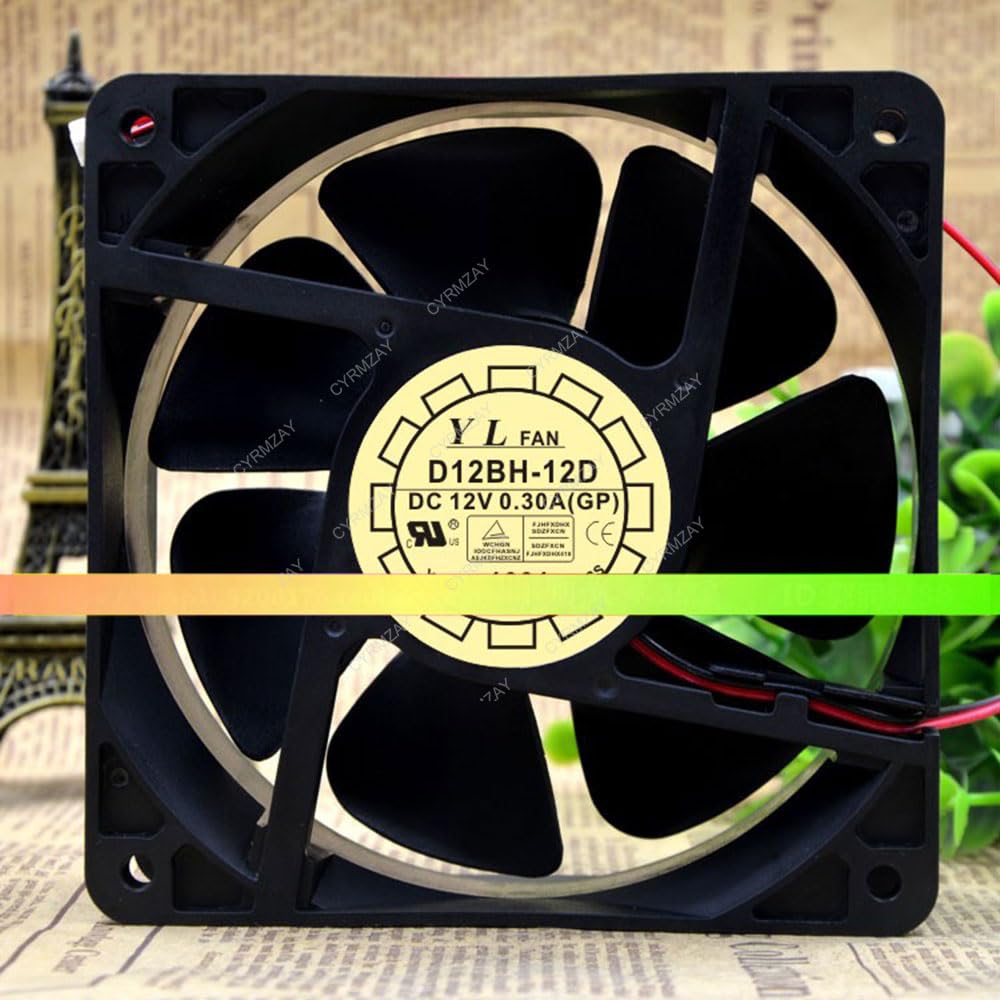 CYRMZAY Compatible For YATE LOON YaLn FAN D12BH-12D 12V 0.3A 12cm 2-Wire cooling fan