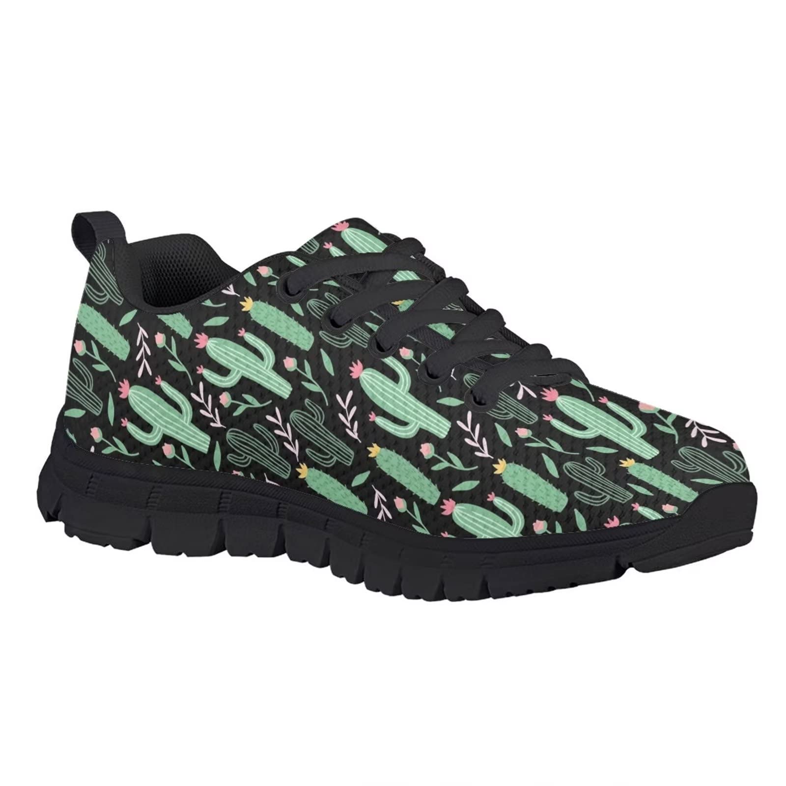 Zapatillas deportivas ligeras con cordones para correr y senderismo para niños y niñas, Cactus tropicales, 36 EU