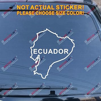 Ecuador Map Outline Silhouette Decal Sticker Car Vinyl die Cut no bkgrd White, 8 20.3cm