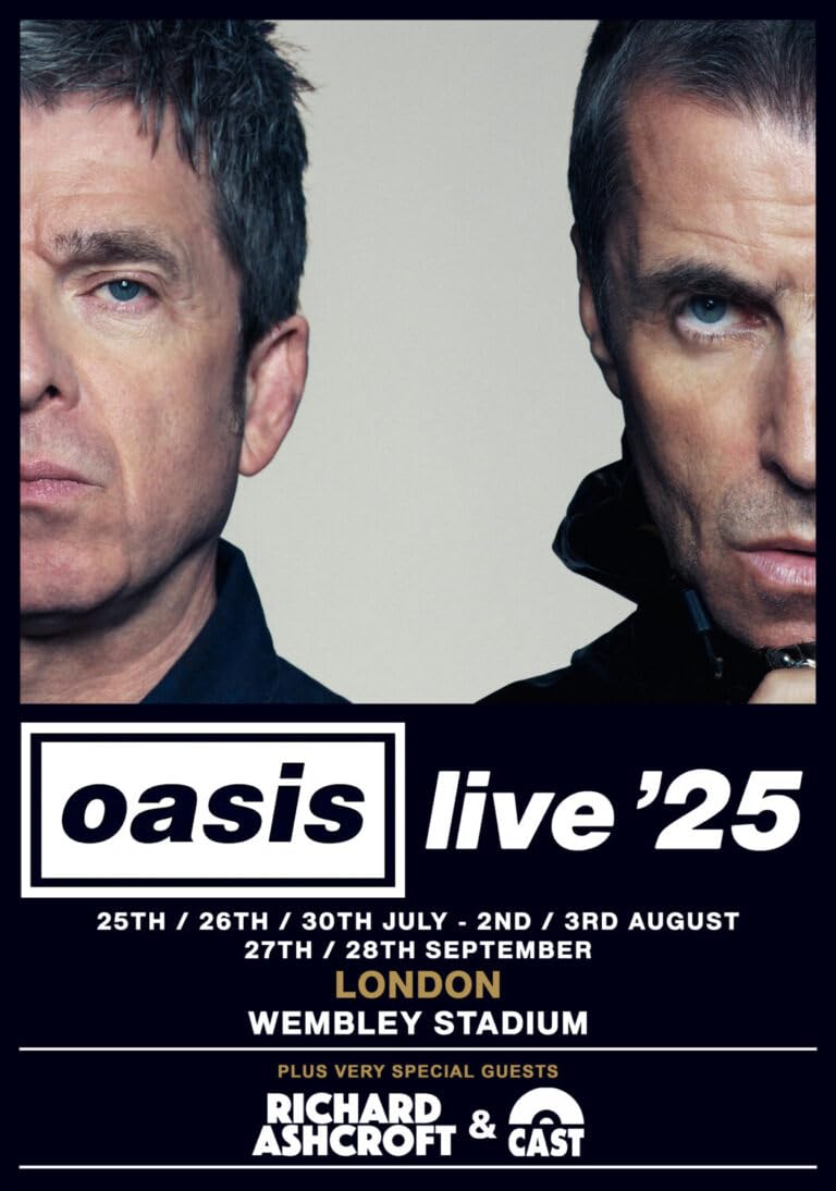 Oasis Wembley London 2025 A3 Print Poster Wall Art Home Decor