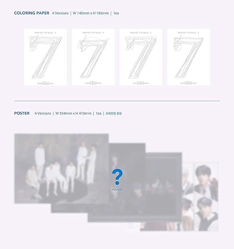 Miniatura 8 de Bighit Ent BTS Bangtan Boys - MAPA del alma 7 1 ver. Set 1 álbumes+Juego de tarjetas fotográficas adicionales (1 ver Póster desplegado+estuche de