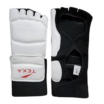Taekwondo Foot Guard Protector Gear for Sparring MMA Training Competition Kickboxing Karate Boxing Martial Arts Kung Fu Punch Bag TEKA (Pair) (M)