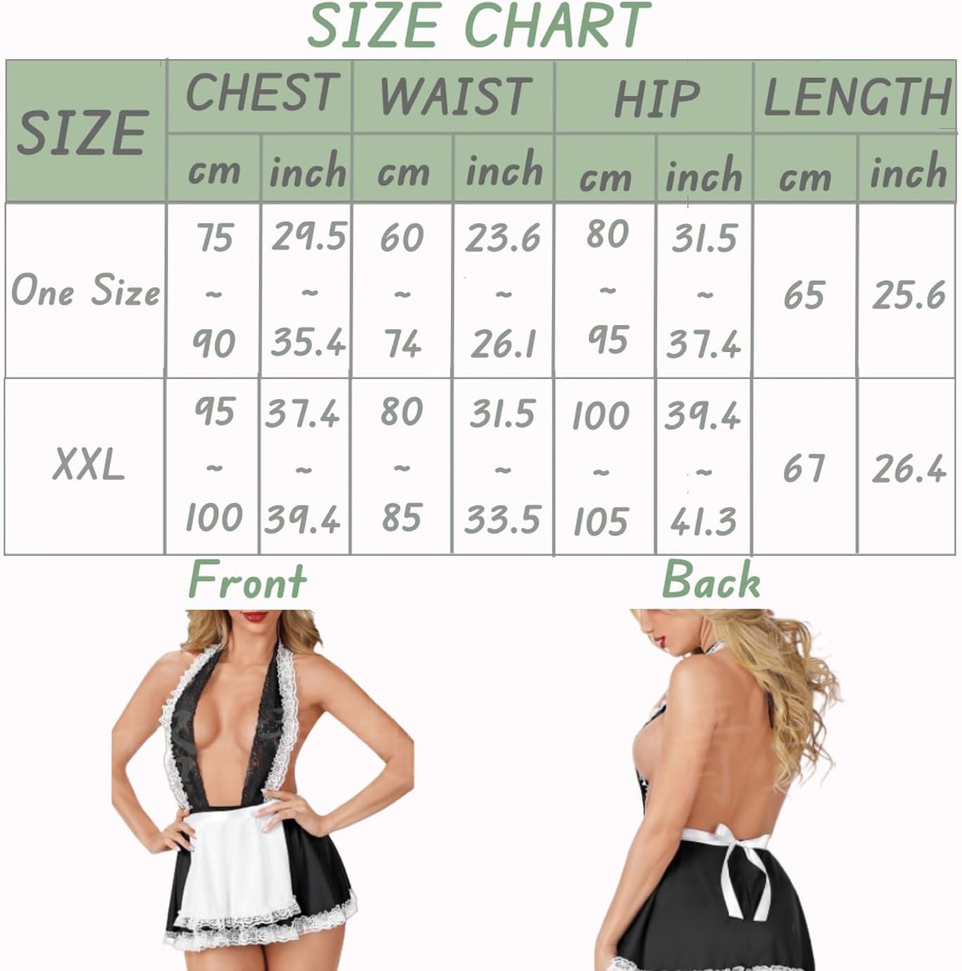 Sexy Maid Outfit for Womens French Maid Costume Roleplay Lingerie Naughty Servant Uniform Lace Trim Mesh Babydoll - Image 7