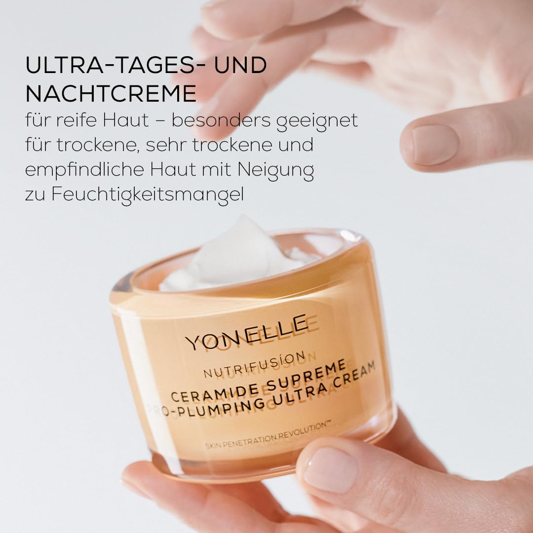 YONELLE Gesichtscreme Damen mit Ceramiden - Gesichtspflege Damen - Hydratisierende Pflege Creme - Feuchtigkeitscreme Gesicht - Nacht- und Tagecreme für reife Haut - 55ml