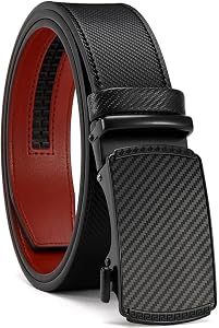 Leather Belts for Men YOORAN Ratchet Belt Sliding Buckle for Dress Pants Casual & Work 1 3/8" Easily Adjustable Size