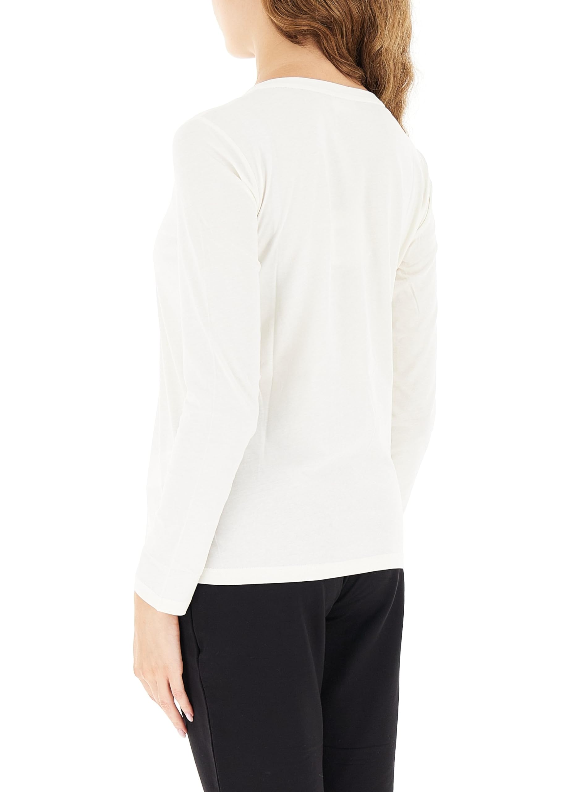 Liu Jo T-Shirt Manica Lunga in Cotone con Logo/Perle TF5299