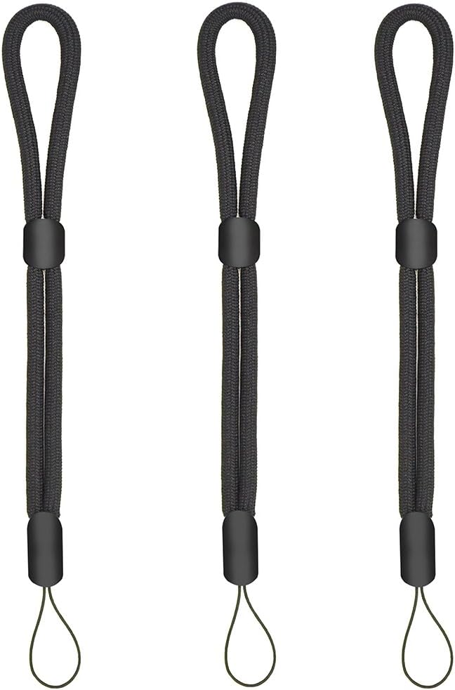 Adjustable Wrist Straps Hand Lanyard, 3 Pieces for Camera USB Flash Drives Keys and Other Portable Items Black (9.5")