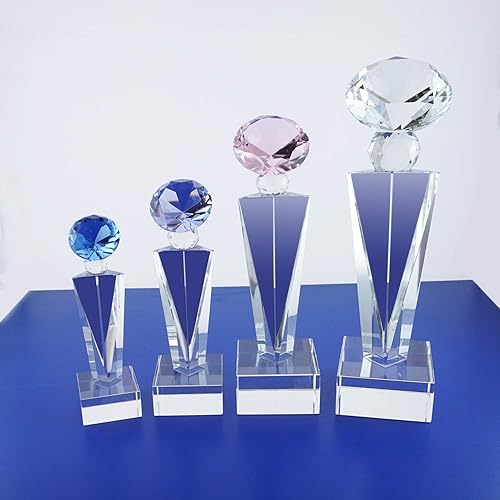 Miniatura 3 de Trofeo óptico del grabado láser personalizado Reconocimiento Realidad del trofeo de los premios del trofeo del diamante del cristal