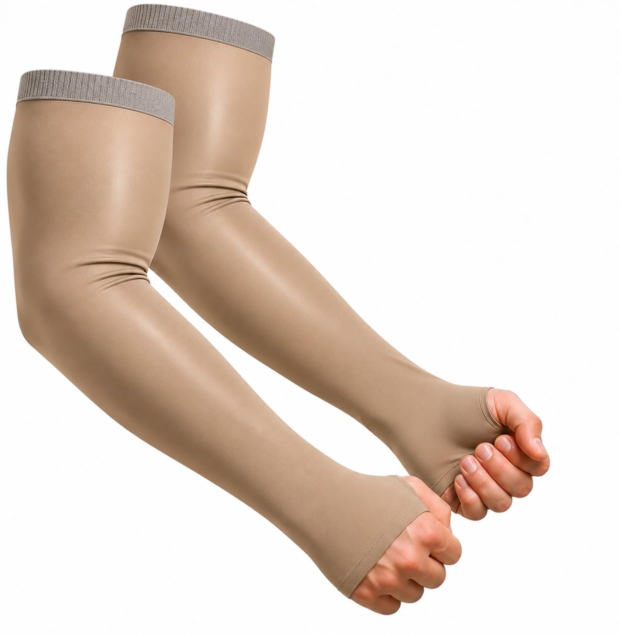 ZAYN TRENDS Cooling Arm Sleeves for Men & Women, UV Sun Protection Arm Covers with Thumb Holes, Arm Sleeves for Sports, Running, Cycling, Golf, Basketball, Fitness & Outdoor Activities (Skin, Pair)-image-38