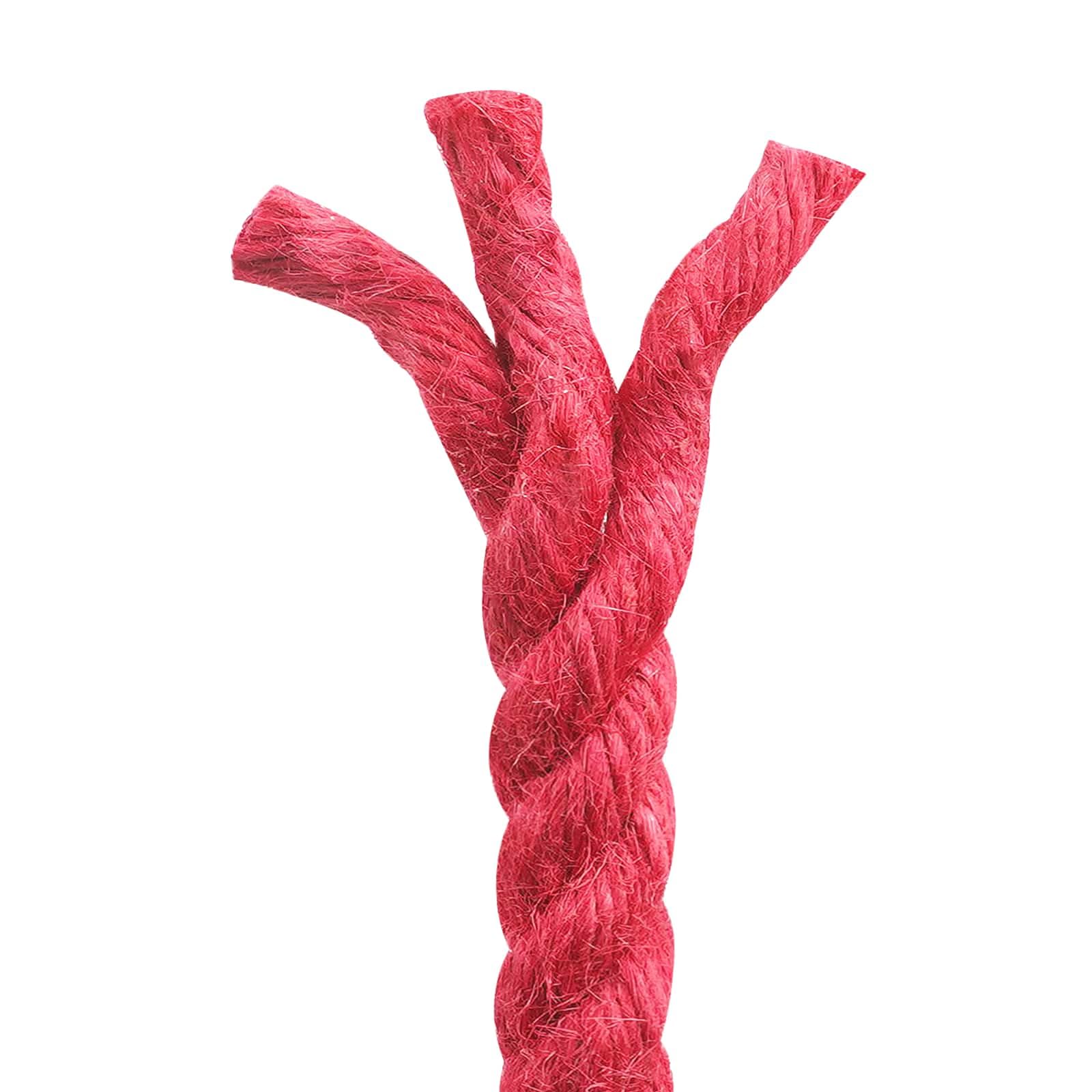Corda di iuta rossa 100% Tossa a 3 strati, corda naturale per giardino, artigianato, fissaggio e trasporto, corda versatile per nodi, appendere, legatura, fai da te, campeggio e costruzione