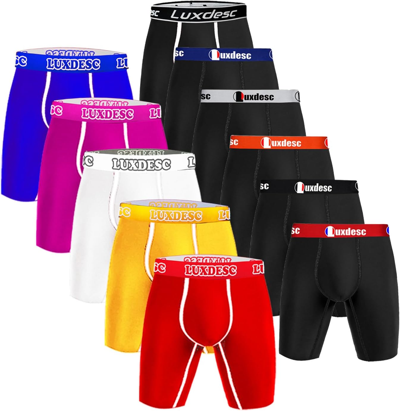 Mens Underwear Boxer Briefs 6" Underwear No Fly Wide Waistband Boxer Briefs Comfy Breathable - Image 4