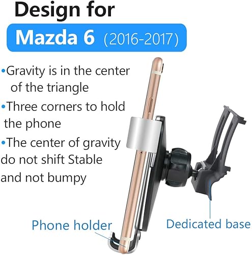 Miniatura 6 de LUNQIN - Soporte para teléfono de coche para Mazda 6 2016 2017 Sport Touring Grand Mazda-6 Auto Interior Accesorios Mejor Teléfonos Celulares