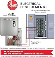 Vista 4 de Rheem RTEX-24 24kW 240V Calentador de agua eléctrico sin tanque, gris