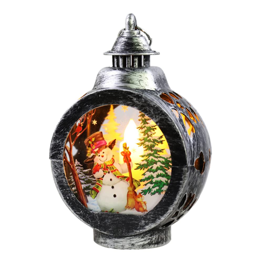 LICHENGTAI Christmas Lantern Lamp Snow Globe Lamp LED Christmas Crystal Lights Rotating Glitter Xmas Small Lantern Battery Powered Lamp Bedside Lamp For Christmas Table Decoration