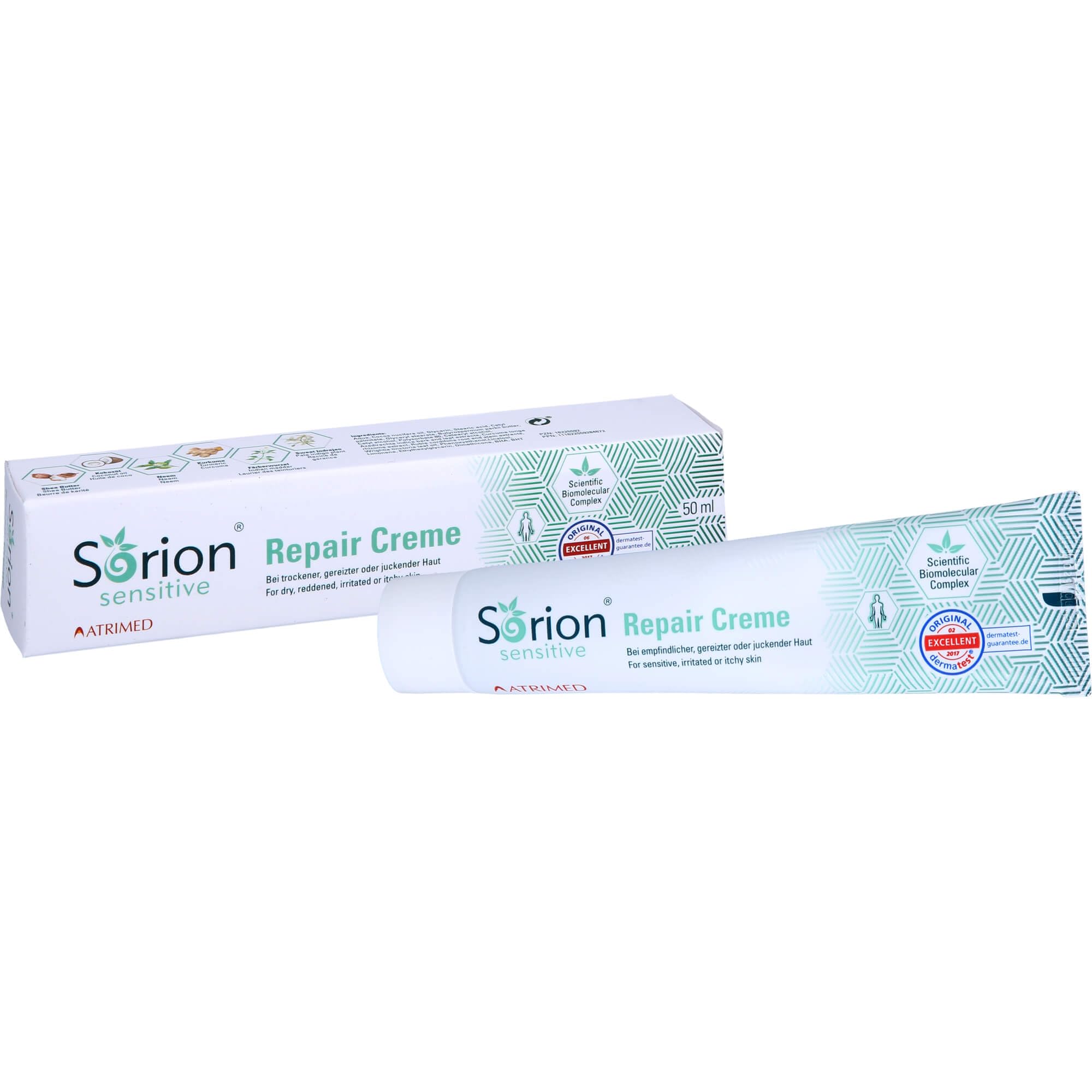 Sorion Repair Creme Sensitive – Spezialpflege bei Hautirritationen, Rötungen und Juckreiz zur nachhaltigen Aufbaupflege (50 ml)