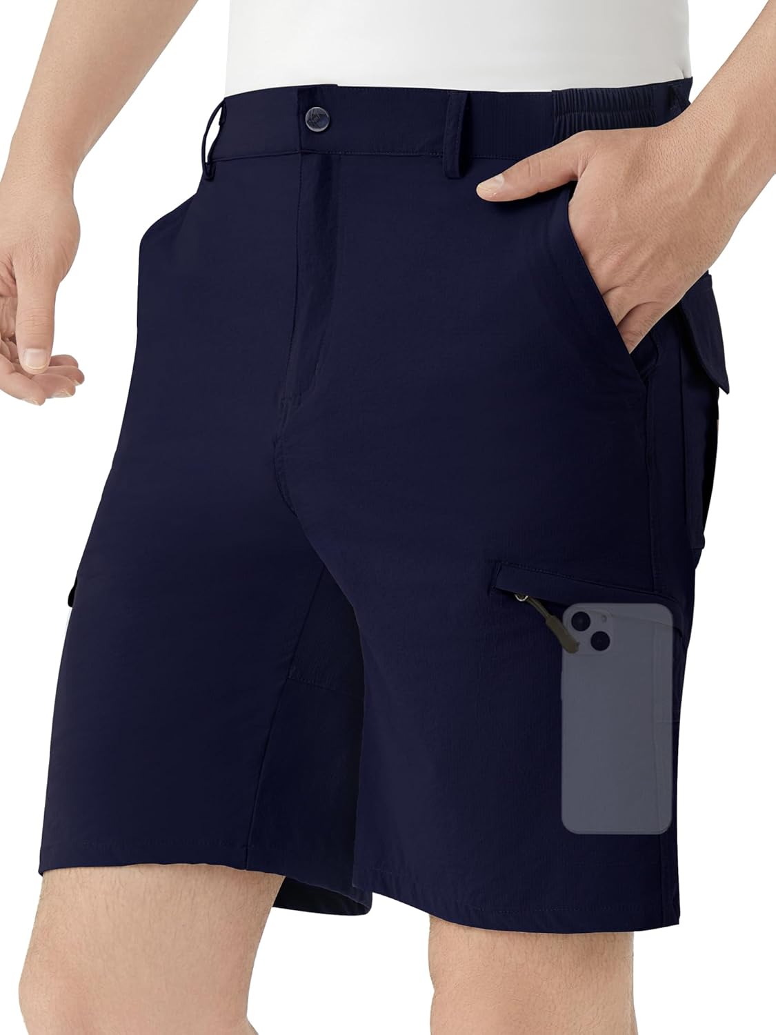 Men's Hiking Cargo Shorts 9" Stretch Quick-Dry Lightweight Outdoor Work Shorts with 6 Pockets for Casual Camping Fishing Golf