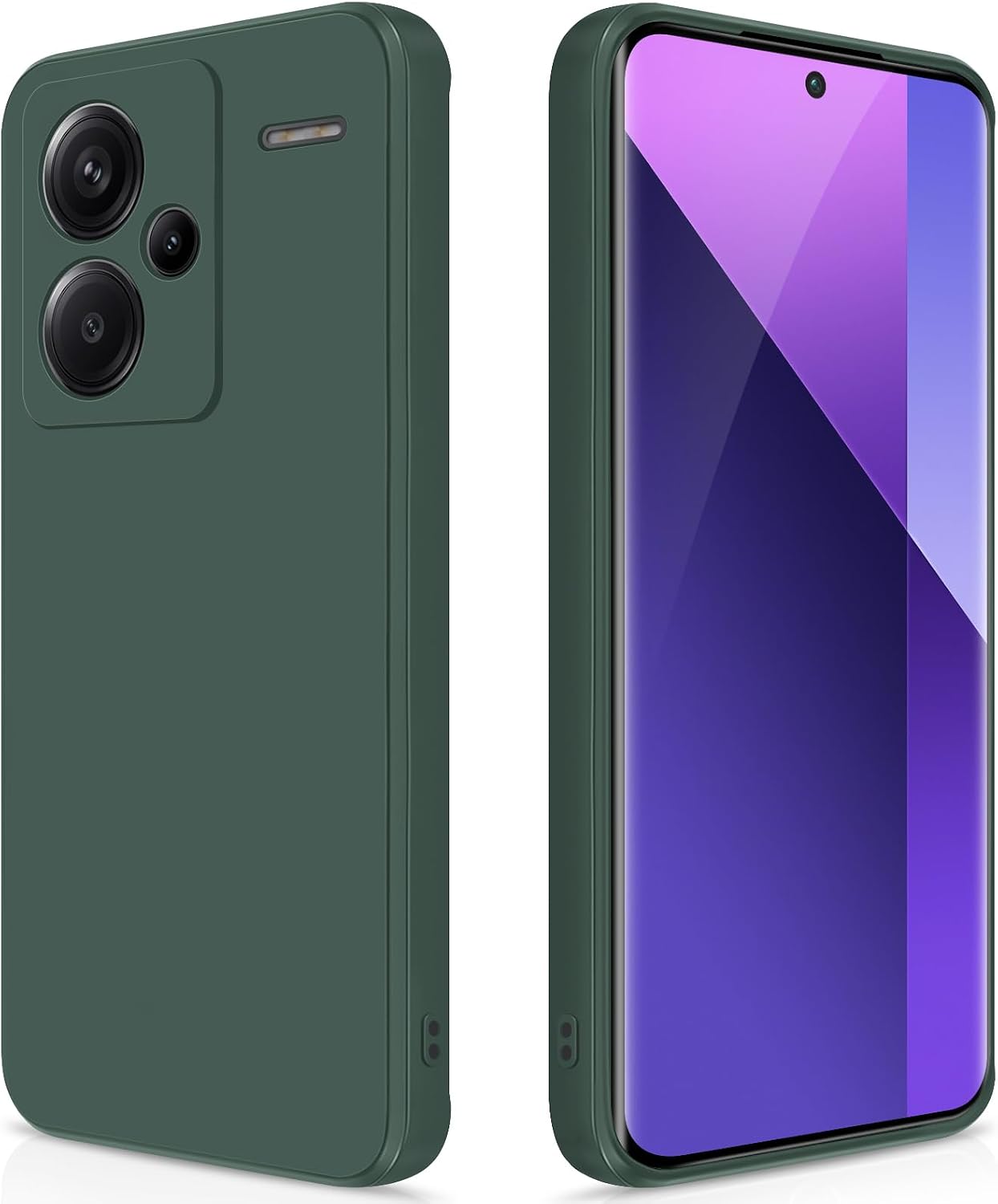 حافظة GiiYoon متوافقة مع Xiaomi Redmi Note 13 Pro Plus حافظة سيليكون سائلة عالية الجودة حماية شاملة حافظة للهاتف المحمول مقاومة للخدش بطانة ناعمة من الألياف الدقيقة باللون الأخضر