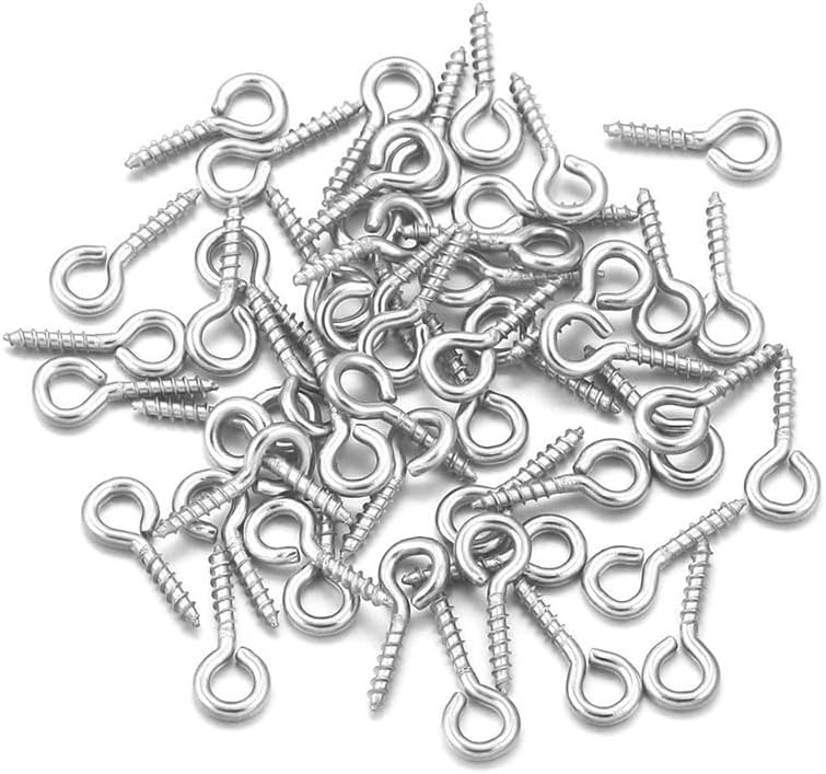 200 Pieces of Mini Eye Hole Screws (10x5mm) in Bronze, Self Tapping and Easy to Install, Solve DIY Hanging and Fixing Problems, Suitable for Jewelry Making, Handmade Creation