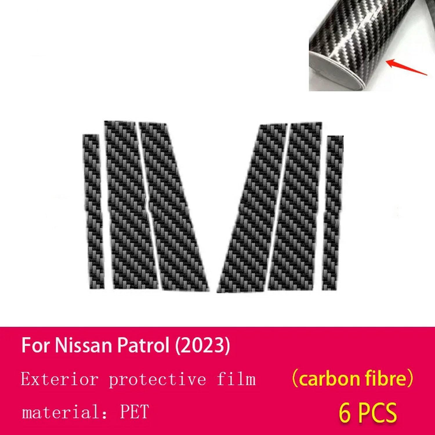 Car Exterior Car B C Window Pillar Anti-Scratch TPU Protective Film Anti-Scratch Film PPF，for Nissan Patrol 2023