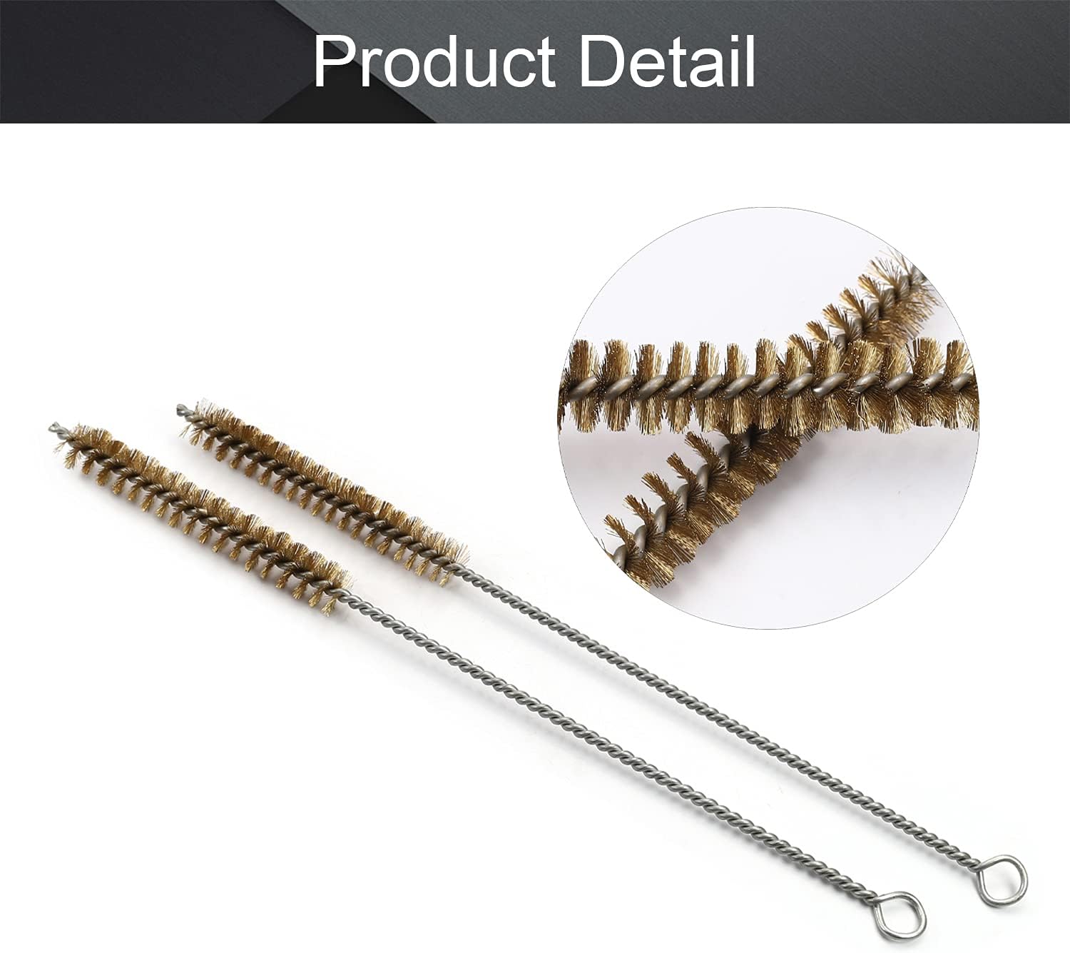 Utoolmart Copper Wire Cleaning Brush, Spiral Power Tube Brush, Copper Wire Tube Brush Cleaning Tool, Tube Bottle Brush, 0.6-inch Diameter 12-inch Length, 10pcs