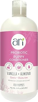 Probiotic Dog Conditioner for Dry, Itchy Skin Relief, Deep Cleansing of All Types of Coats, Deodorize Their Skin, Grooming Supplies for Dogs and Puppies with Vanilla & Almond 16 Oz