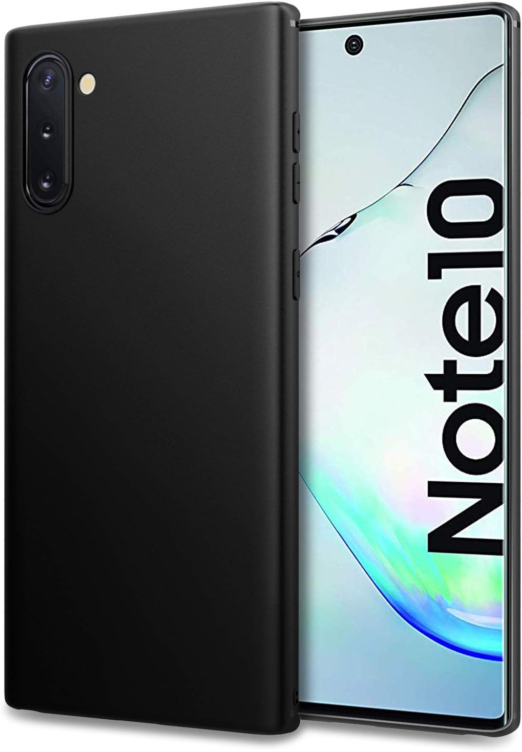 DiMiK for Samsung Galaxy Note 10 Case, [Support Wireless Charging] Ultra Slim Ultra Thin Fit Soft Silicone Matte Finish Flexible TPU Phone Case Compatible with Samsung Galaxy Note 10 (6.3inch) - Black